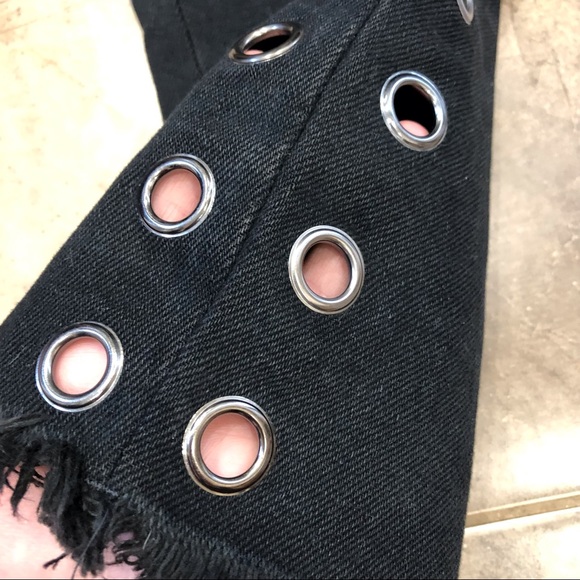 One Teaspoon Legend High Waist Grommet Black Jeans - Picture 5 of 5
